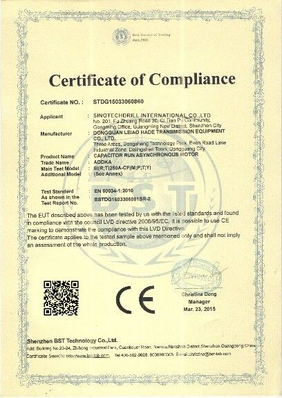 Κίνα Sinotechdrill International Co., Ltd Πιστοποιήσεις